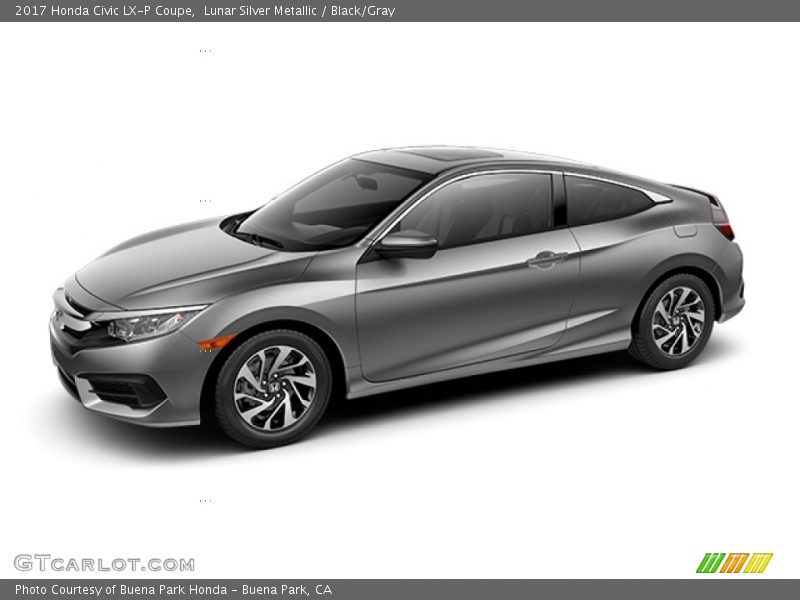 Lunar Silver Metallic / Black/Gray 2017 Honda Civic LX-P Coupe