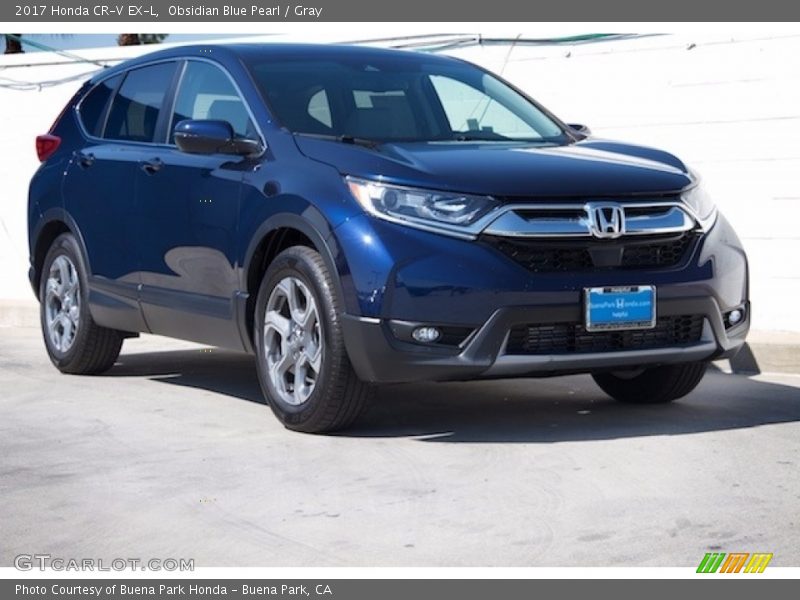 Obsidian Blue Pearl / Gray 2017 Honda CR-V EX-L