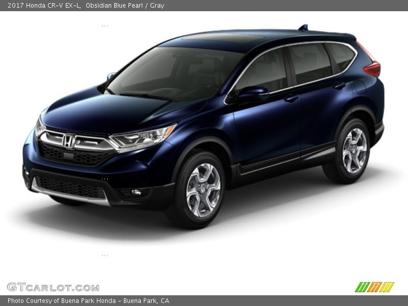 Obsidian Blue Pearl / Gray 2017 Honda CR-V EX-L