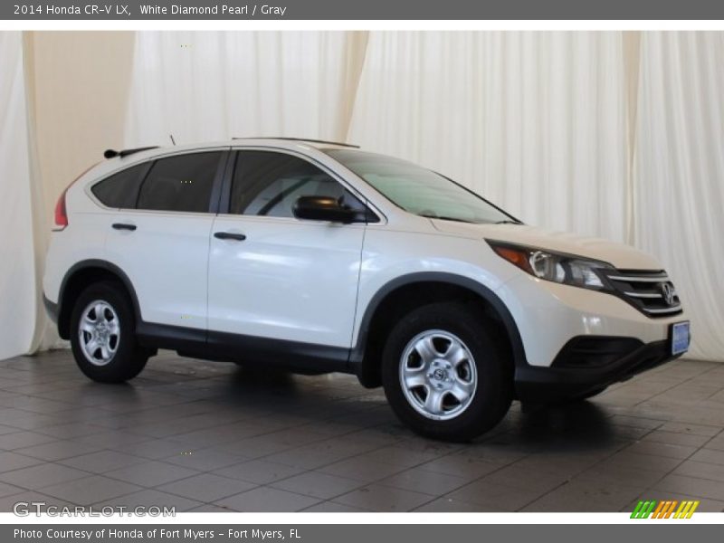 White Diamond Pearl / Gray 2014 Honda CR-V LX