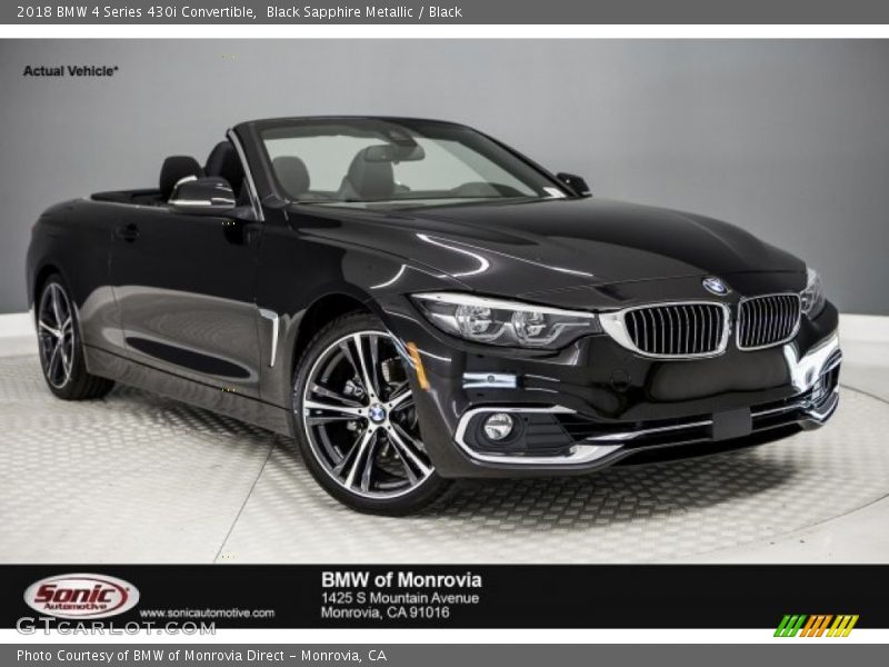 Black Sapphire Metallic / Black 2018 BMW 4 Series 430i Convertible