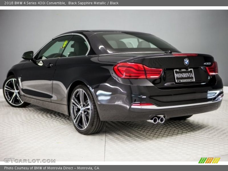 Black Sapphire Metallic / Black 2018 BMW 4 Series 430i Convertible