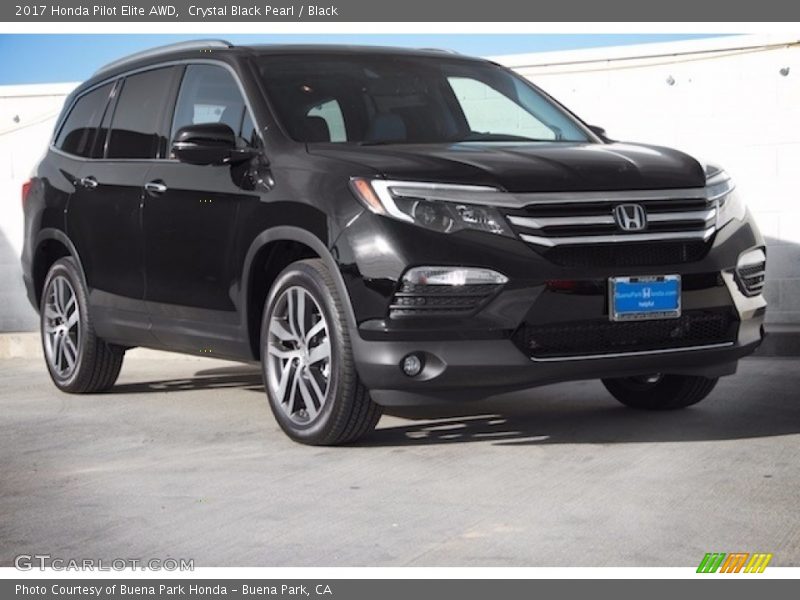 Crystal Black Pearl / Black 2017 Honda Pilot Elite AWD