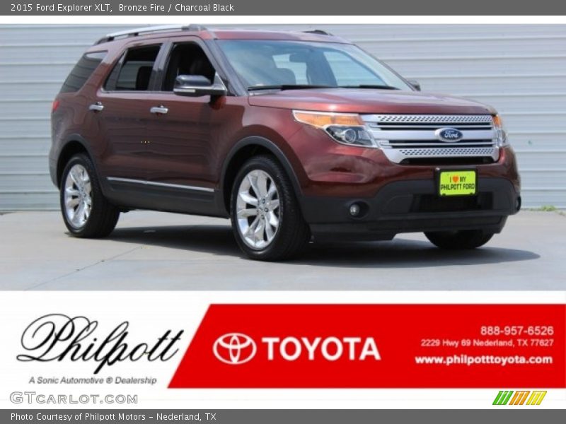 Bronze Fire / Charcoal Black 2015 Ford Explorer XLT