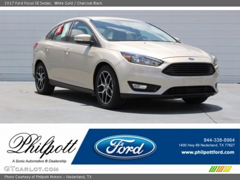 White Gold / Charcoal Black 2017 Ford Focus SE Sedan