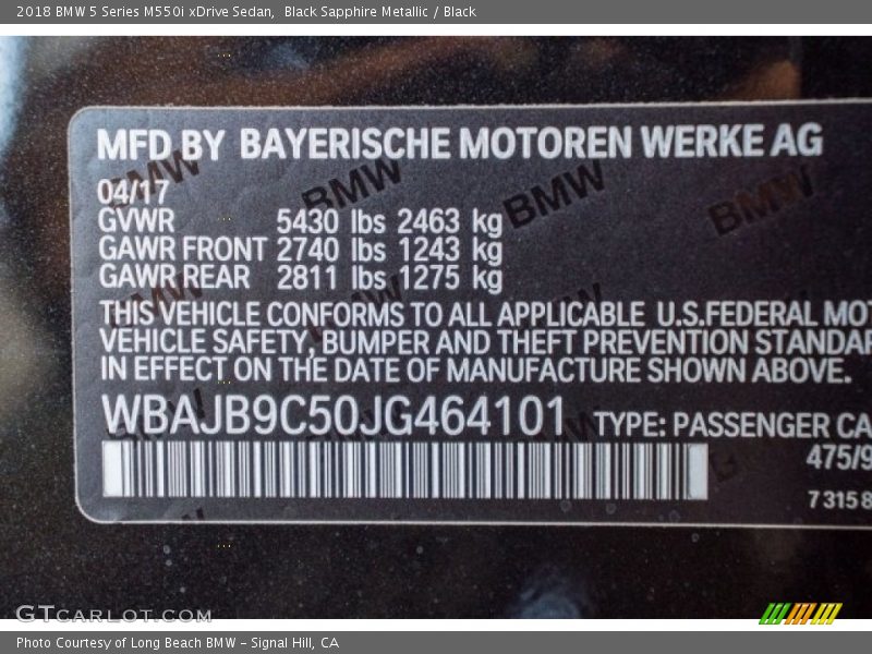 475 - 2018 BMW 5 Series M550i xDrive Sedan