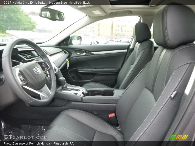 Modern Steel Metallic / Black 2017 Honda Civic EX-L Sedan