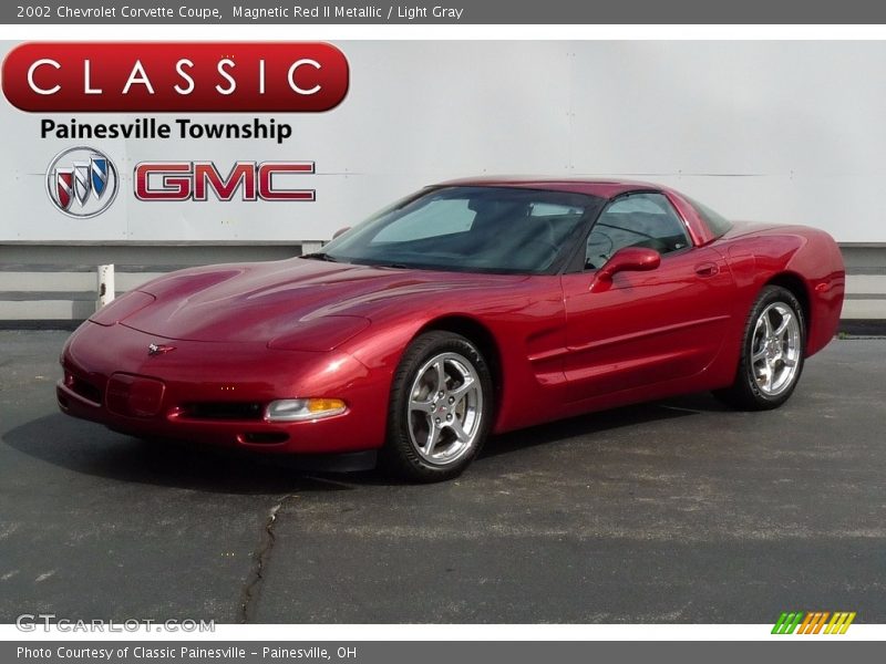 Magnetic Red II Metallic / Light Gray 2002 Chevrolet Corvette Coupe