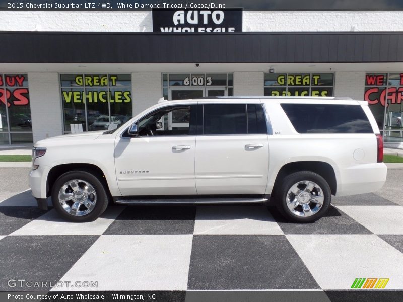 White Diamond Tricoat / Cocoa/Dune 2015 Chevrolet Suburban LTZ 4WD