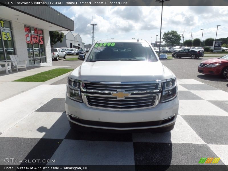 White Diamond Tricoat / Cocoa/Dune 2015 Chevrolet Suburban LTZ 4WD