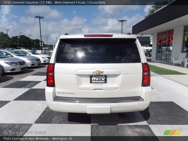 White Diamond Tricoat / Cocoa/Dune 2015 Chevrolet Suburban LTZ 4WD