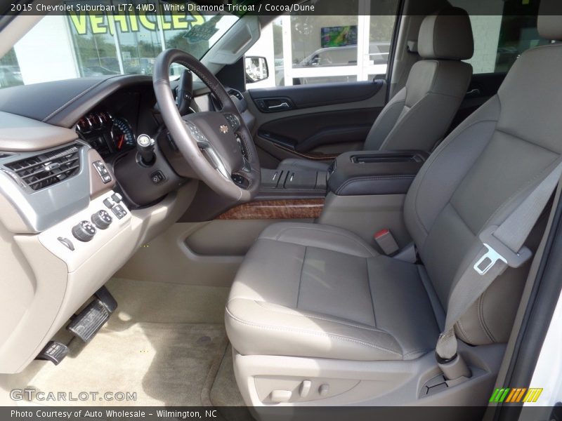 White Diamond Tricoat / Cocoa/Dune 2015 Chevrolet Suburban LTZ 4WD