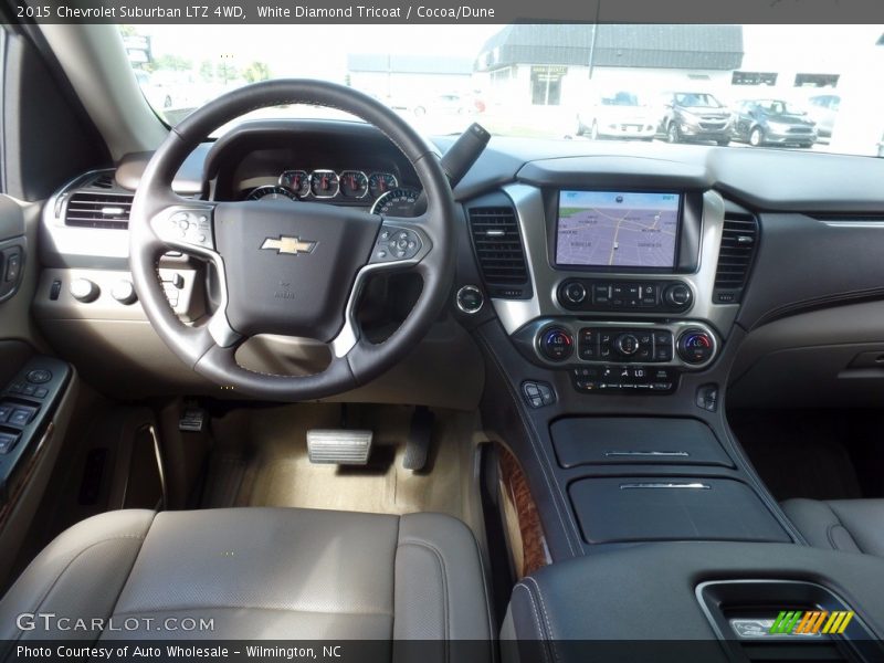 White Diamond Tricoat / Cocoa/Dune 2015 Chevrolet Suburban LTZ 4WD