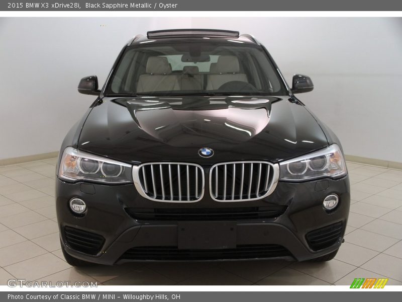 Black Sapphire Metallic / Oyster 2015 BMW X3 xDrive28i