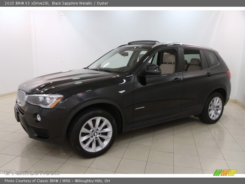 Black Sapphire Metallic / Oyster 2015 BMW X3 xDrive28i