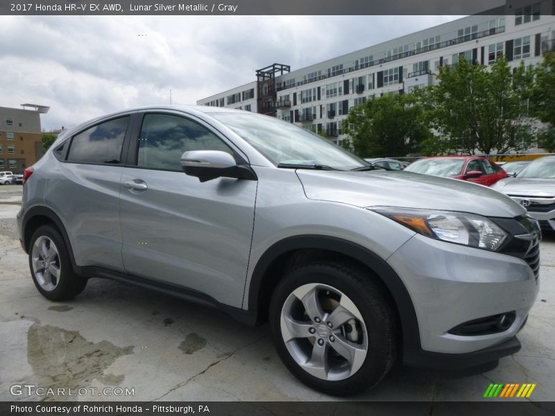 Lunar Silver Metallic / Gray 2017 Honda HR-V EX AWD