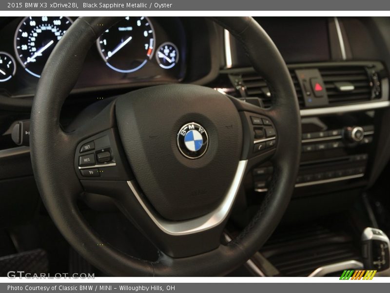 Black Sapphire Metallic / Oyster 2015 BMW X3 xDrive28i