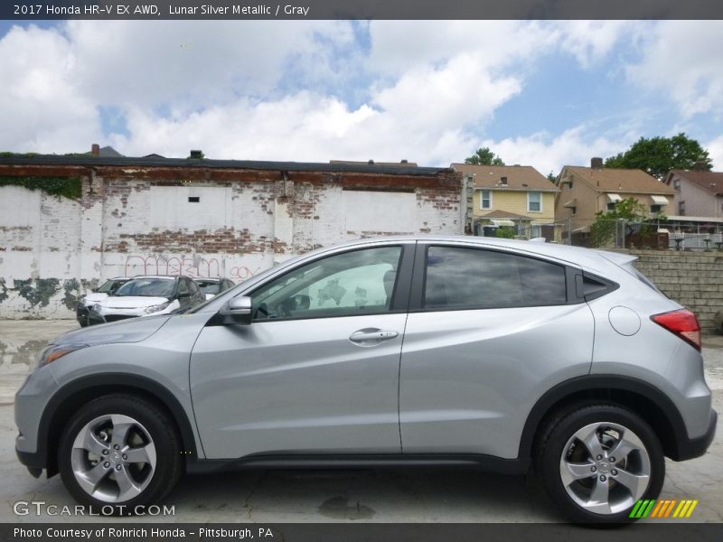 Lunar Silver Metallic / Gray 2017 Honda HR-V EX AWD