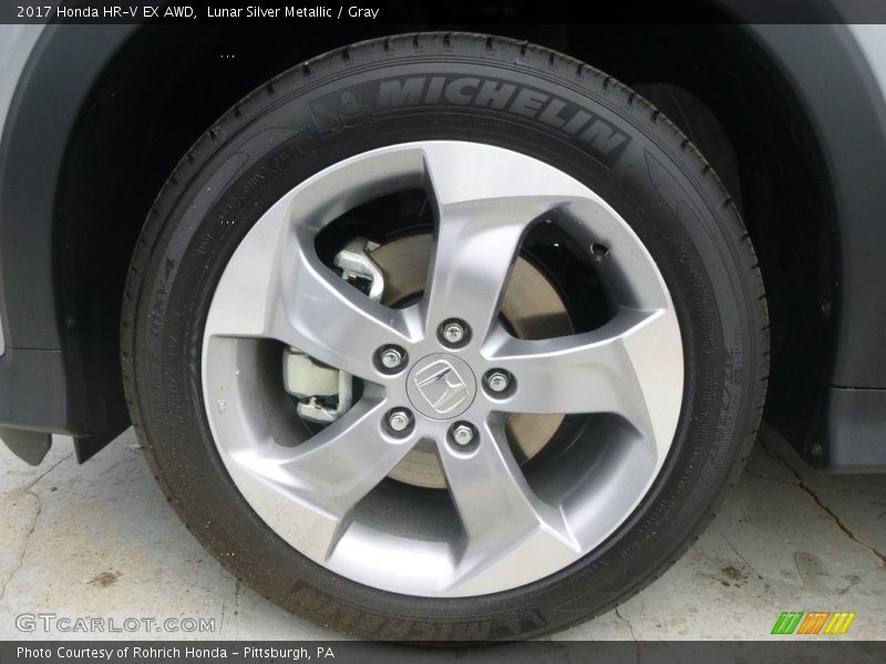 Lunar Silver Metallic / Gray 2017 Honda HR-V EX AWD
