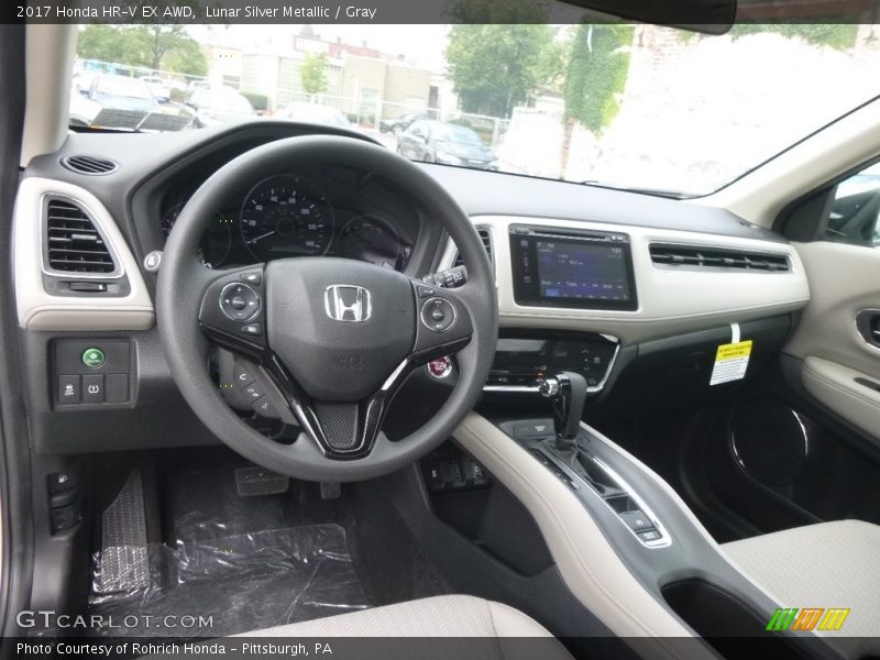 Lunar Silver Metallic / Gray 2017 Honda HR-V EX AWD
