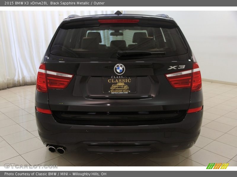 Black Sapphire Metallic / Oyster 2015 BMW X3 xDrive28i