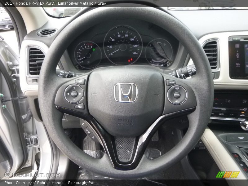 Lunar Silver Metallic / Gray 2017 Honda HR-V EX AWD