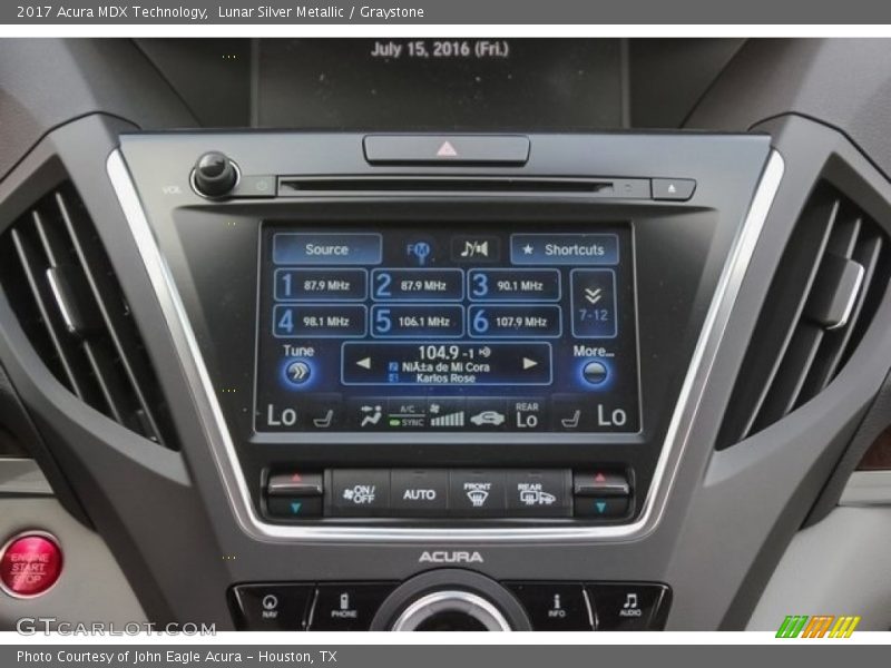Lunar Silver Metallic / Graystone 2017 Acura MDX Technology