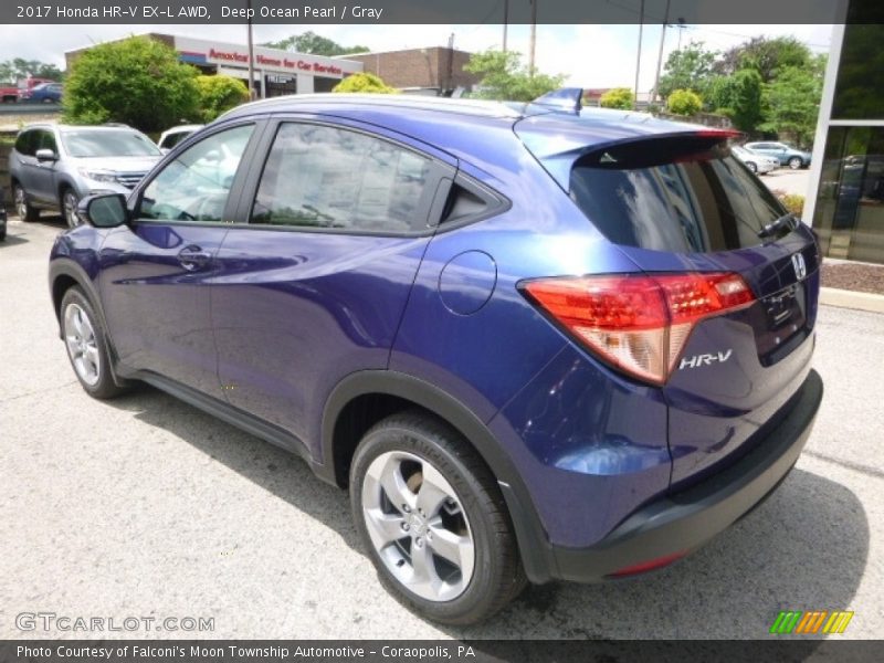 Deep Ocean Pearl / Gray 2017 Honda HR-V EX-L AWD