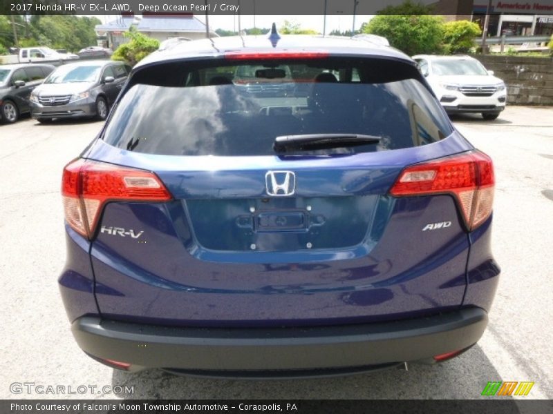 Deep Ocean Pearl / Gray 2017 Honda HR-V EX-L AWD