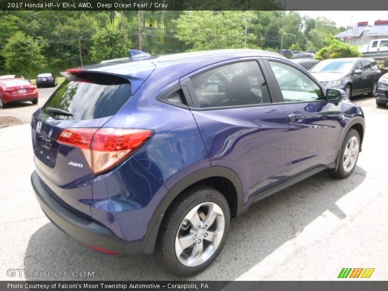 Deep Ocean Pearl / Gray 2017 Honda HR-V EX-L AWD