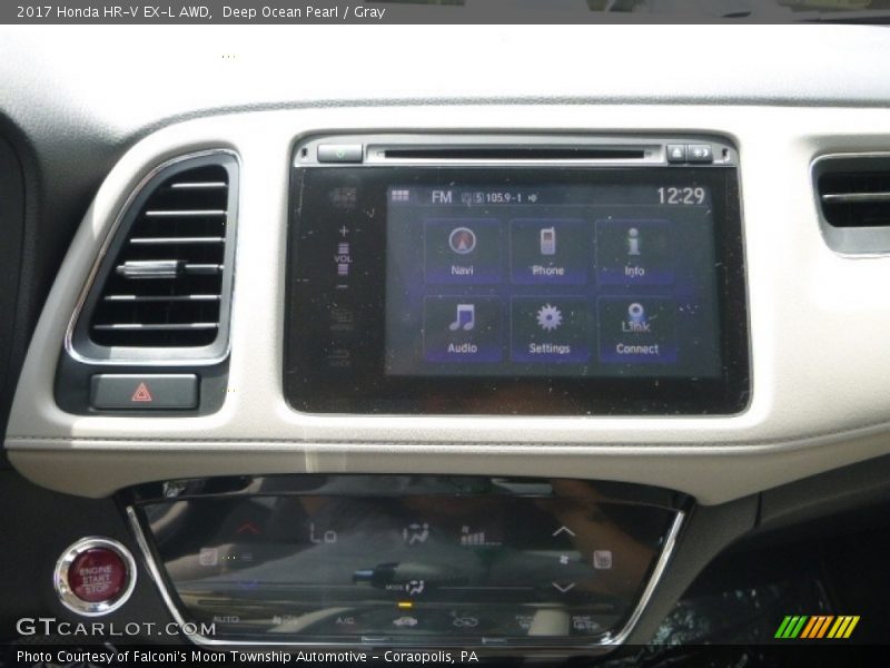 Deep Ocean Pearl / Gray 2017 Honda HR-V EX-L AWD