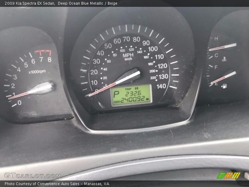 Deep Ocean Blue Metallic / Beige 2009 Kia Spectra EX Sedan
