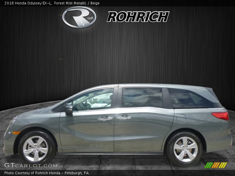 Forest Mist Metallic / Beige 2018 Honda Odyssey EX-L
