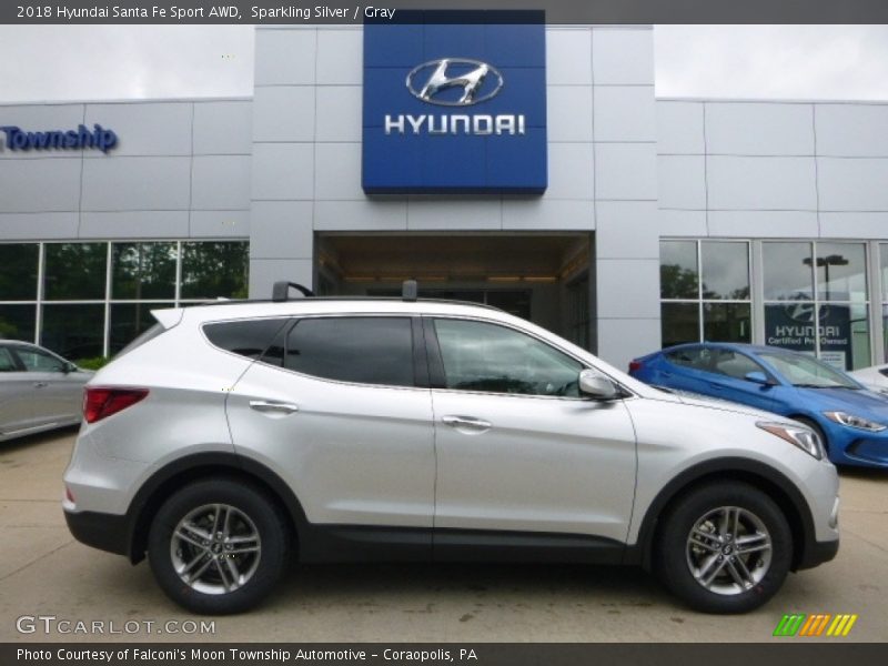 Sparkling Silver / Gray 2018 Hyundai Santa Fe Sport AWD
