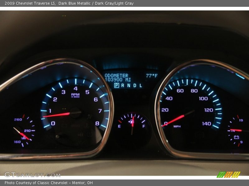 Dark Blue Metallic / Dark Gray/Light Gray 2009 Chevrolet Traverse LS
