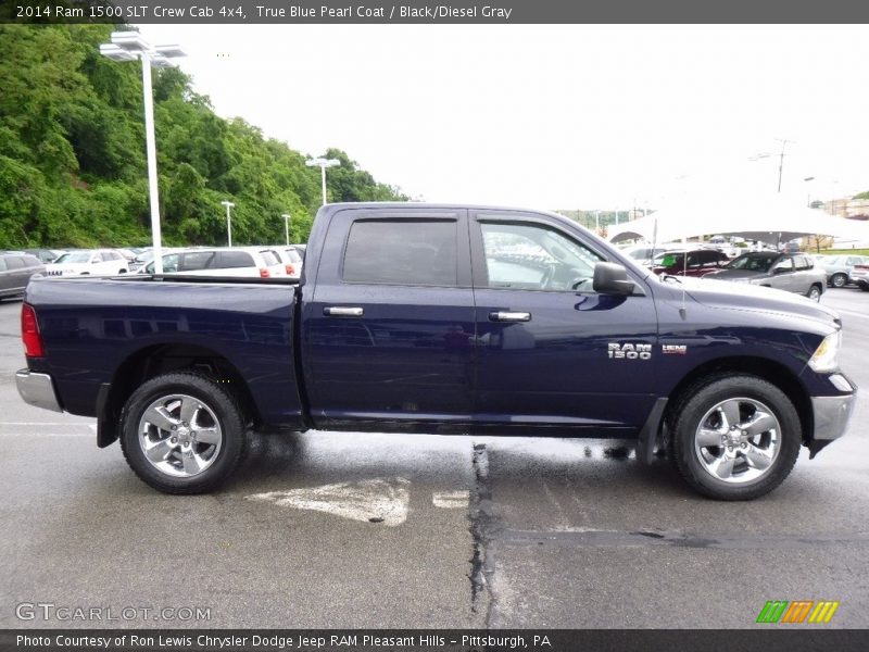 True Blue Pearl Coat / Black/Diesel Gray 2014 Ram 1500 SLT Crew Cab 4x4