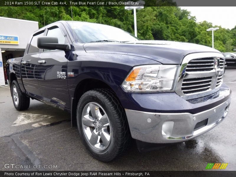 True Blue Pearl Coat / Black/Diesel Gray 2014 Ram 1500 SLT Crew Cab 4x4