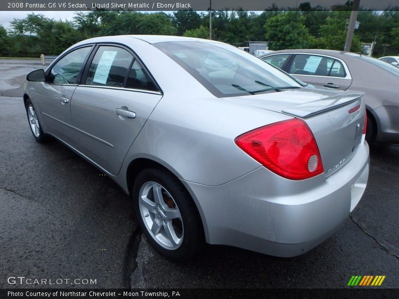 Liquid Silver Metallic / Ebony Black 2008 Pontiac G6 V6 Sedan