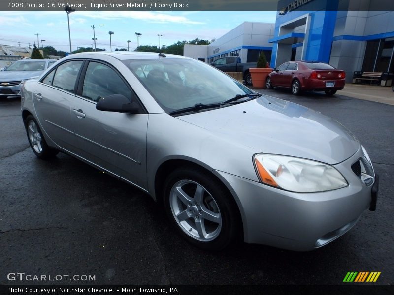 Liquid Silver Metallic / Ebony Black 2008 Pontiac G6 V6 Sedan