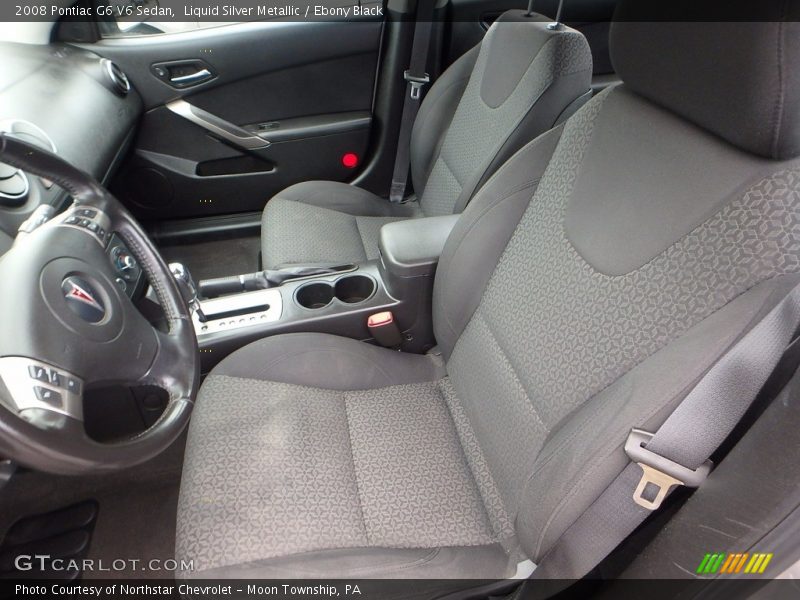 Liquid Silver Metallic / Ebony Black 2008 Pontiac G6 V6 Sedan