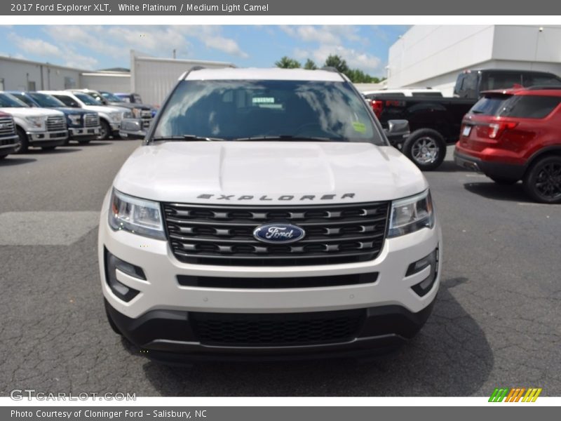 White Platinum / Medium Light Camel 2017 Ford Explorer XLT