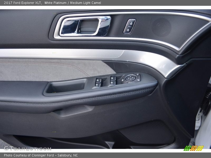 White Platinum / Medium Light Camel 2017 Ford Explorer XLT