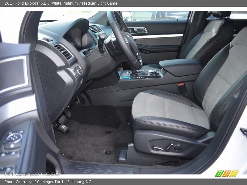 White Platinum / Medium Light Camel 2017 Ford Explorer XLT