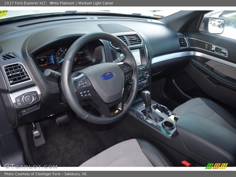 White Platinum / Medium Light Camel 2017 Ford Explorer XLT