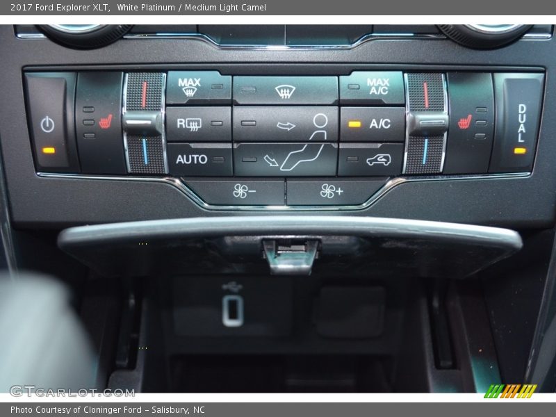 White Platinum / Medium Light Camel 2017 Ford Explorer XLT