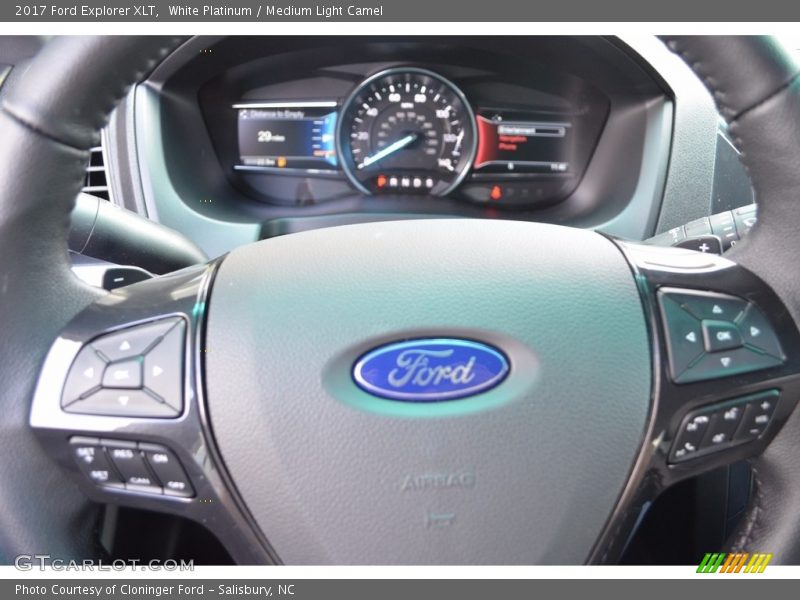 White Platinum / Medium Light Camel 2017 Ford Explorer XLT