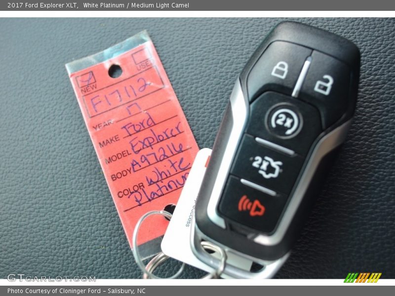 White Platinum / Medium Light Camel 2017 Ford Explorer XLT