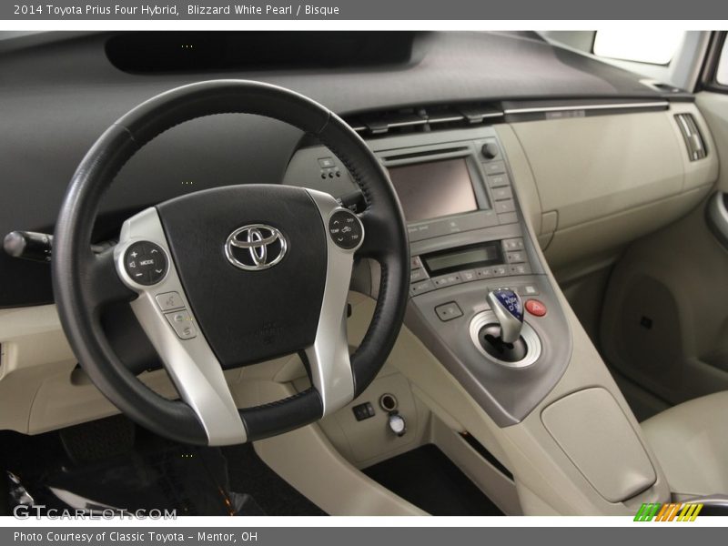 Blizzard White Pearl / Bisque 2014 Toyota Prius Four Hybrid