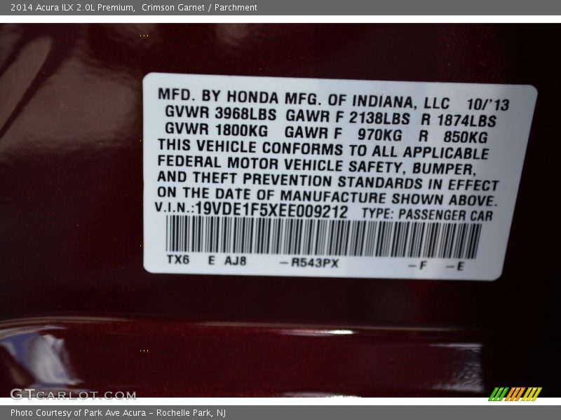 Crimson Garnet / Parchment 2014 Acura ILX 2.0L Premium