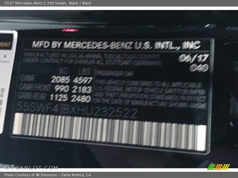 Black / Black 2017 Mercedes-Benz C 300 Sedan